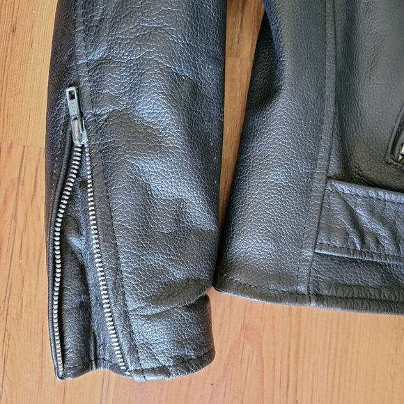 Women's black genuine leather jacket size 12 - Picture 2 of 16